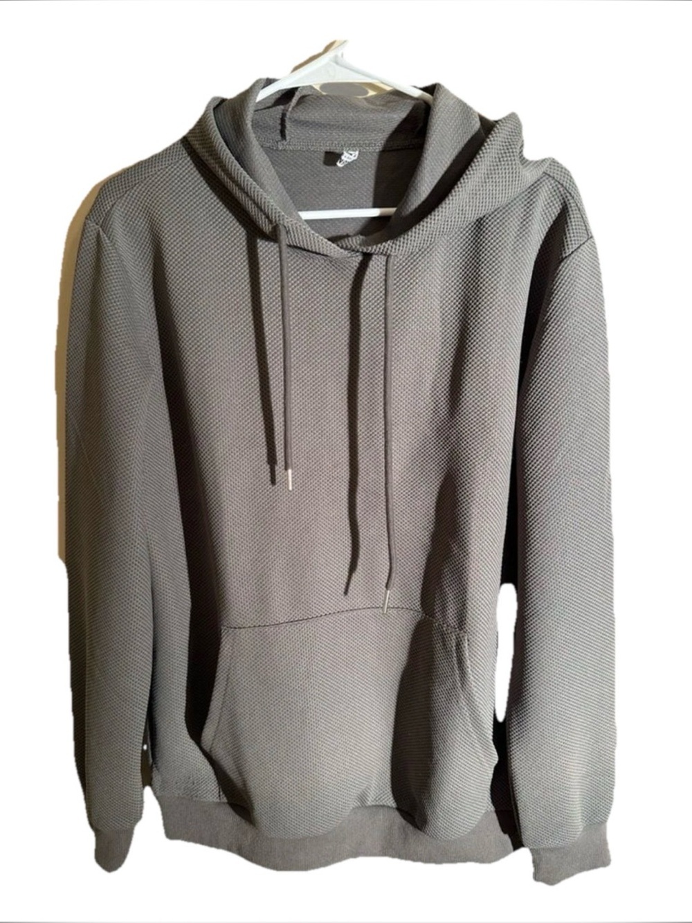Coofandy Textured Gray Hooded Pullover • Men’s Medium